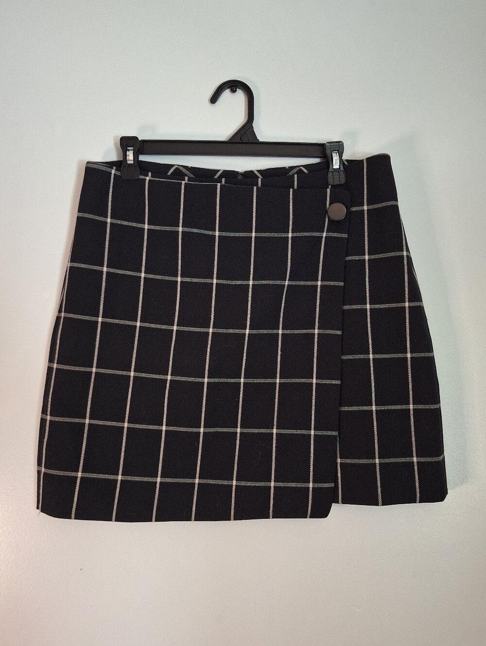 Black And White Window Pane Thick Short Skirt